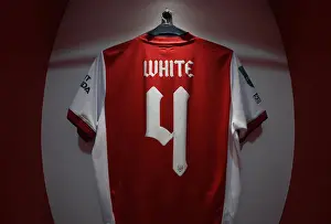 Arsenal: Ben White's Shirt in the Changing Room Before Arsenal vs Leeds United - Carabao Cup 2021-22