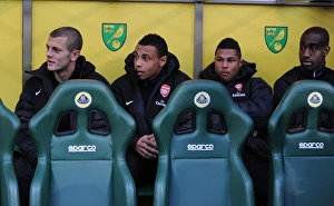 Arsenal Bench: Jack Wilshere, Francis Coquelin, Serge Gnabry, Johan Djourou (Norwich City vs Arsenal, 2012-13)