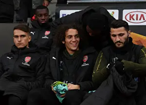 Stade Rennes V Arsenal 2018-19 Prints: Arsenal Bench Players Before Stade Rennais UEFA Europa League Clash