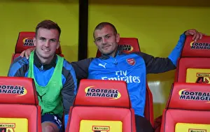 Watford V Arsenal 2017-18 Prints: Arsenal Bench: Rob Holding and Jack Wilshere Await Their Chance (Watford v Arsenal)