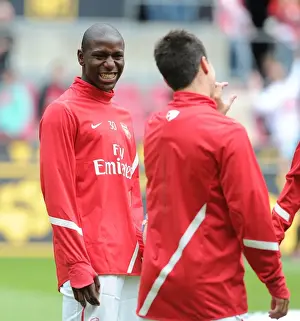 Arsenal: Benik Afobe and Samir Nasri Share a Laugh during Pre-Season Friendly against Cologne