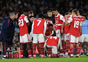 Manchester City V Arsenal 2022-23 Prints: Arsenal Boss Mikel Arteta Directs Team at Etihad Stadium During FA Cup Showdown