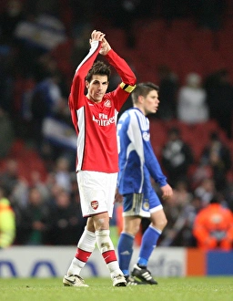 Arsenal captain Cesc Fabregas applauds the fans after the match Arsenal captain Cesc Fabregas applauds the fans after the match