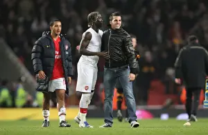 Arsenal captain Cesc Fabregas and Bacary Sagna celebrate