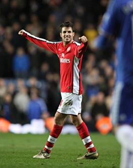 Chelsea v Arsenal 2008-09 Collection: Arsenal captain Cesc Fabregas celebrates at the final whistle
