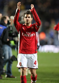 Chelsea v Arsenal 2008-09 Collection: Arsenal captain Cesc Fabregas celebrates after the match