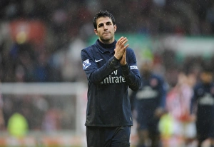 Stoke City v Arsenal - FA Cup 2009-10 Gallery: Arsenal captain Cesc Fabregas claps the fans after the match. Stoke City 3: 1 Arsenal