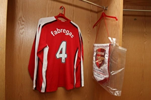 Arsenal captain Cesc Fabregas shirt in the dressing