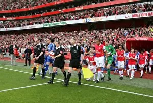 Arsenal captain Gilberot leads the team out for the last home game of the season