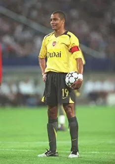 Arsenal captain Gilberto waits to take the penalty