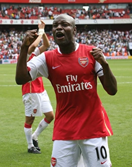 Arsenal captain William Gallas celebrates after the match