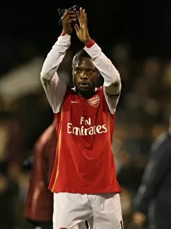 Fulham v Arsenal 2007-8 Gallery: Arsenal captain William Gallas waves to the fans after the match