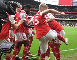 Images Dated 2nd April 2023: Arsenal Celebrate 2nd Goal Against Leeds United in 2022-23 Premier League