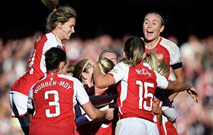 Images Dated 15th October 2023: Arsenal Celebrate Alessia Russo's Goal: Arsenal FC vs Aston Villa