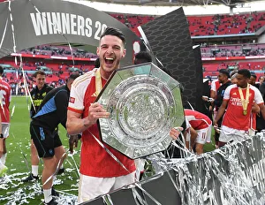 Arsenal V Manchester City - Community Shield 2023-24 Prints: Arsenal Celebrate Community Shield Victory Over Manchester City: Declan Rice's Star Performance