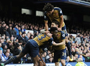 Everton V Arsenal 2015-16 Prints: Arsenal Celebrate Double Strike: Iwobi
