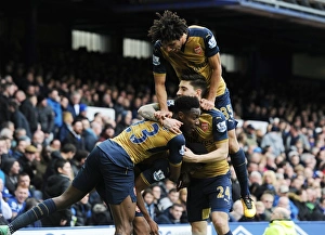 Everton V Arsenal 2015-16 Prints: Arsenal Celebrate Double Strike: Iwobi