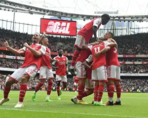 Arsenal Celebrate Double Strike Against Tottenham in 2022-23 Premier League Clash