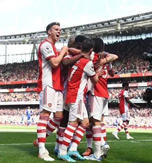 Arsenal Celebrate Eddie Nketiah's Game-Winning Goal vs. Leeds United (2021-2022)