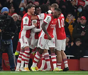 Arsenal Celebrate Eddie Nketiah's Goal: Carabao Cup Quarterfinal Victory over Sunderland