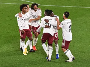 Arsenal Celebrate Eddie Nketiah's Goal: Leicester City vs Arsenal, Carabao Cup 2020-21