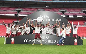 Arsenal Celebrate FA Community Shield Victory over Liverpool