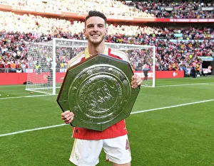 Arsenal V Manchester City - Community Shield 2023-24 Prints: Arsenal Celebrate FA Community Shield Victory over Manchester City with Declan Rice