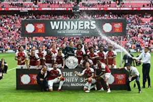 Arsenal V Chelsea - FA Community Shield 2017-18 Prints: Arsenal Celebrate FA Community Shield Win Against Chelsea (2017-18)