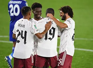 Arsenal Celebrate First Goal: Arsenal Players Rejoice After Scoring Against Leicester City in Carabao Cup 2020-21
