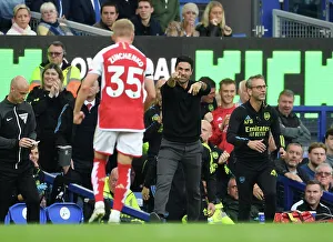 Arsenal Celebrate First Goal: Everton vs Arsenal, Premier League 2023-24 - Mikel Arteta and Oleksandr Zinchenko