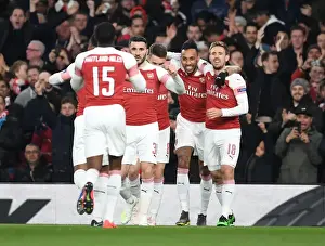 Arsenal Celebrate First Goal Against Napoli in Europa League Quarterfinal