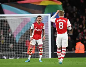 Arsenal V Wolverhampton Wanderers 2021-22 Prints: Arsenal Celebrate First Goal Against Wolverhampton Wanderers in 2021-22 Premier League