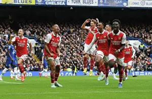 Arsenal Celebrate Gabriel's Goal Against Chelsea in Premier League Clash (2022-23)