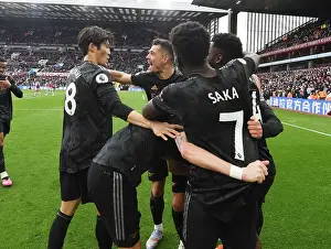 Aston Villa V Arsenal 2022-23 Prints: Arsenal Celebrate Own Goal by Aston Villa's Martinez in Premier League Clash