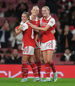 Arsenal Women V FC Zurich Frauen 2022-23 Prints: Arsenal Celebrate Third Goal Against FC Zurich in UEFA Women's Champions League