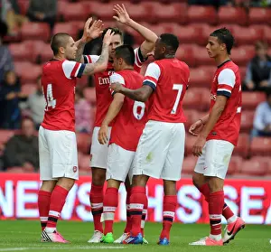 Arsenal V Anderlecht 2012-13 - Pre Season Prints: Arsenal Celebrate Henri Lansbury's Goal Against Anderlecht in 2012 Pre-Season