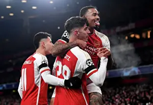 Arsenal V RC Lens 2023-24 Prints: Arsenal Celebrate Kai Havertz's Goal: Arsenal FC vs RC Lens