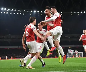 Arsenal V Chelsea 2018-19 Prints: Arsenal Celebrate: Koscielny's Goal vs Chelsea (2018-19)