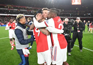 Arsenal Celebrate Lacazette's Goal: Arsenal vs. Wolverhampton Wanderers, Premier League 2021-22