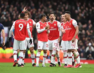 Arsenal Celebrate Lacazette's Goal Against West Ham: David Luiz, Nelson, Mari, Aubameyang Rejoice