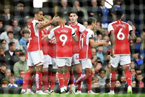 Arsenal Celebrate Leandro Trossard's Goal: Everton vs Arsenal, Premier League 2023-24