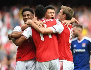 Arsenal Celebrate Martinelli's Goal Against Olympique Lyonnais - Emirates Cup 2019