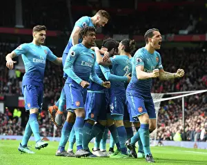 Manchester United V Arsenal 2017-18 Prints: Arsenal Celebrate Mkhitaryan's Goal Against Manchester United (2017-18)