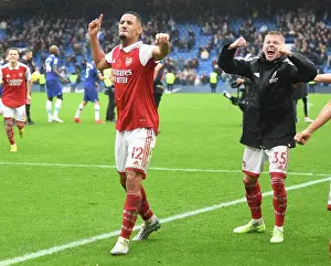 Chelsea V Arsenal 2022-23 Prints: Arsenal Celebrate Premier League Victory Over Chelsea: Saliba and Zinchenko Rejoice