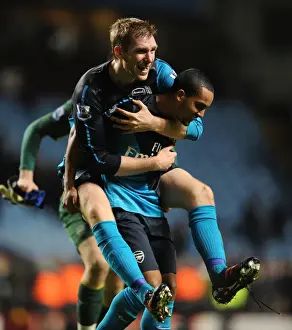 Aston Villa V Arsenal 2011-12 Prints: Arsenal Celebrate Premier League Victory: Per Mertesacker and Theo Walcott