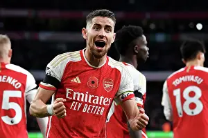 Arsenal Celebrate Saliba's Goal: Arsenal FC 2-0 Burnley FC (2023-24)