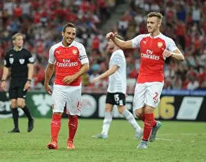 Arsenal Celebrate: Santi Cazorla and Calum Chambers Goal Dance (Arsenal vs. Everton, Barclays Asia Trophy 2015-16)