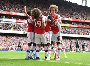 Arsenal Celebrate Second Goal Against Burnley in 2019-20 Premier League