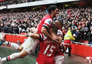 Arsenal V Norwich City 2012-13 Prints: Arsenal Celebrate Second Goal Against Norwich City (2012-13)
