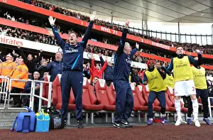 Arsenal Celebrate Second Goal Against Tottenham in 2011-12 Premier League